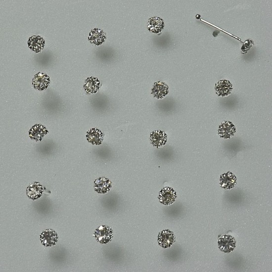 ОБЕЦА ЗА НОС СРЕБЪРНО ПОКРИТИЕ 925 С ГОЛЯМ КРИСТАЛ 3 ММ.