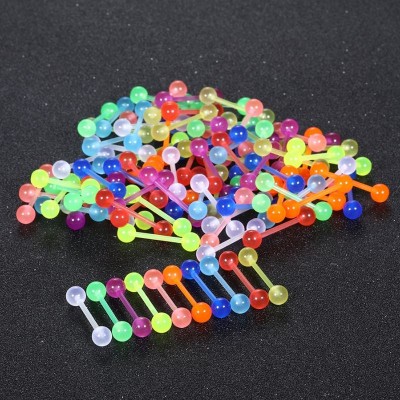 ОБЕЦА ЗА ЕЗИК СВЕТЕЩА НА ТЪМНО С АКРИЛНО КОЛЧЕ 16 ММ И 6 ММ ТОПЧЕТА