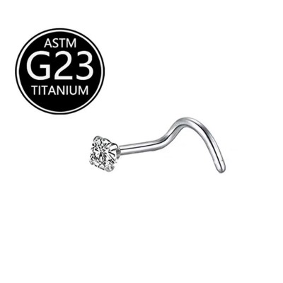 ОБЕЦА ЗА НОС  ОТ ТИТАН С 2 ММ. КРИСТАЛ