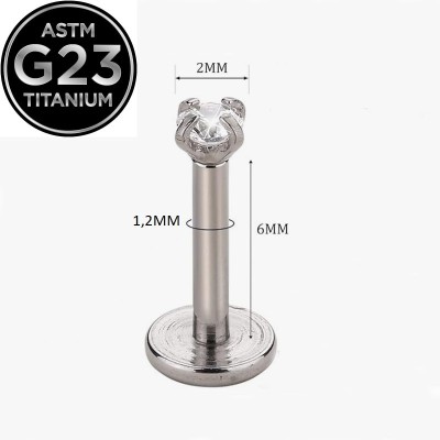 ОБЕЦА ЗА УСТНА ИЛИ УХО 6 ММ. ОТ ТИТАН С МАЛЪК КРИСТАЛ