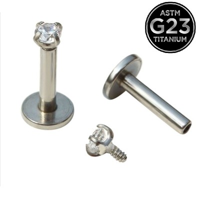 ОБЕЦА ЗА УСТНА ИЛИ УХО 6 ММ. ОТ ТИТАН С МАЛЪК КРИСТАЛ