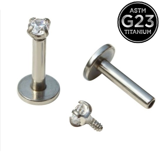 ОБЕЦА ЗА УСТНА ИЛИ УХО 6 ММ. ОТ ТИТАН С МАЛЪК КРИСТАЛ