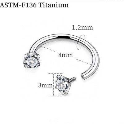 ОБЕЦА ПОЛУХАЛКА ОТ ТИТАН 8 ММ. С ВЪТРЕШНА РЕЗБА