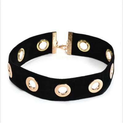 КОЛИЕ "ЧОКЪР" С МЕТАЛНИ ЗЛАТИСТИ ЕЛЕМЕНТИ