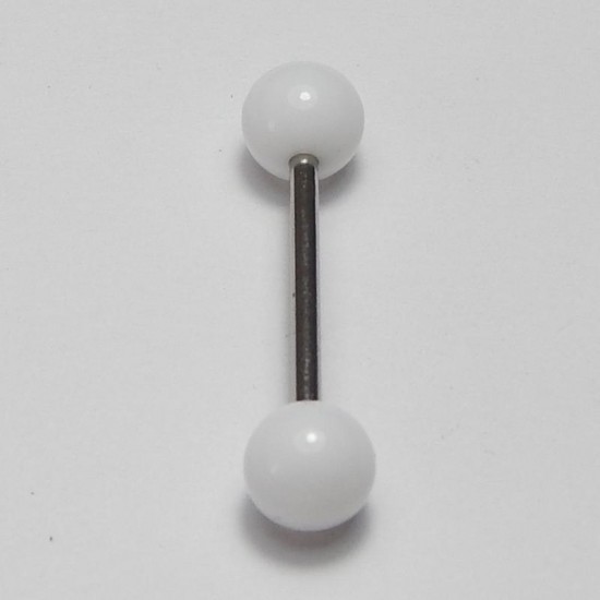 ОБЕЦА ЗА ЕЗИК СЪС СТОМАНЕНО КОЛЧЕ И АКРИЛНИ ТОПЧЕТА S25