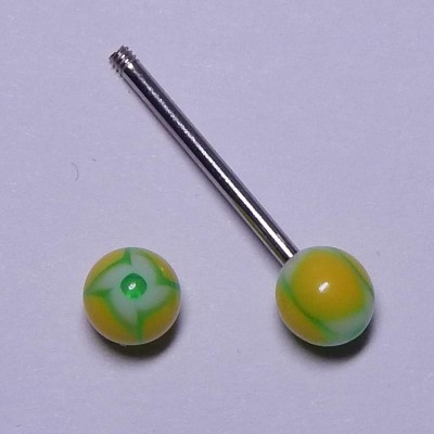 ОБЕЦА ЗА ЕЗИК СЪС СТОМАНЕНО КОЛЧЕ И АКРИЛНИ ТОПЧЕТА S59