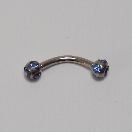 ОБЕЦА ЗА ВЕЖДА СЪС СВЕТЛО СИНИ КРИСТАЛИ