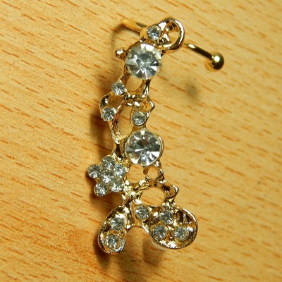 ОБЕЦА ПО УХОТО В ЦВЯТ ЗЛАТО С КРИСТАЛИ