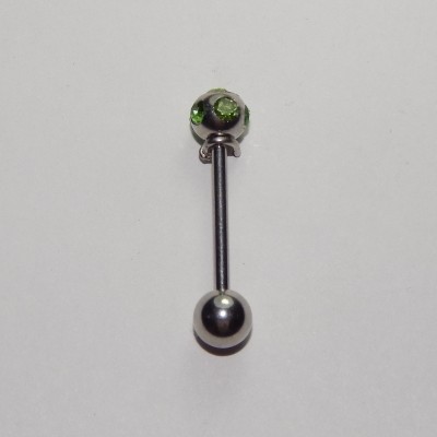 ОБЕЦА ЗА ЕЗИК ОТ СТОМАНА СЪС СВЕТЛО ЗЕЛЕНИ   КРИСТАЛИ