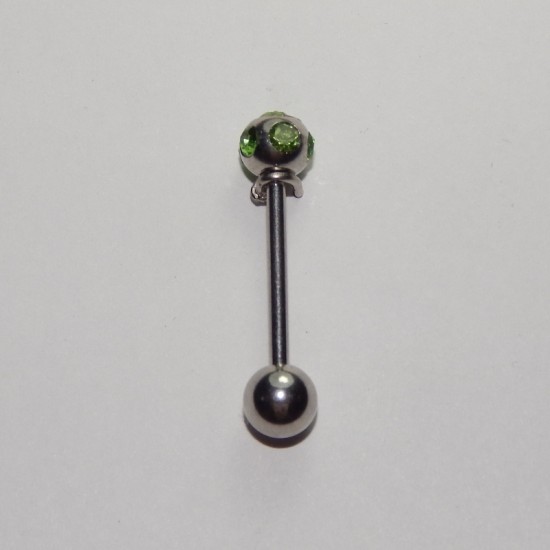 ОБЕЦА ЗА ЕЗИК ОТ СТОМАНА СЪС СВЕТЛО ЗЕЛЕНИ   КРИСТАЛИ