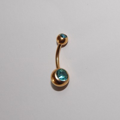 ЗЛАТИСТА ОБЕЦА ЗА ПЪП С ТЮРКОАЗЕНИ КАМЪНИ